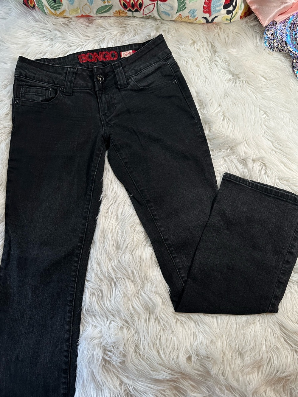 Bongo • Vintage Flirty Bootcut Black Denim Lowrise Jeans